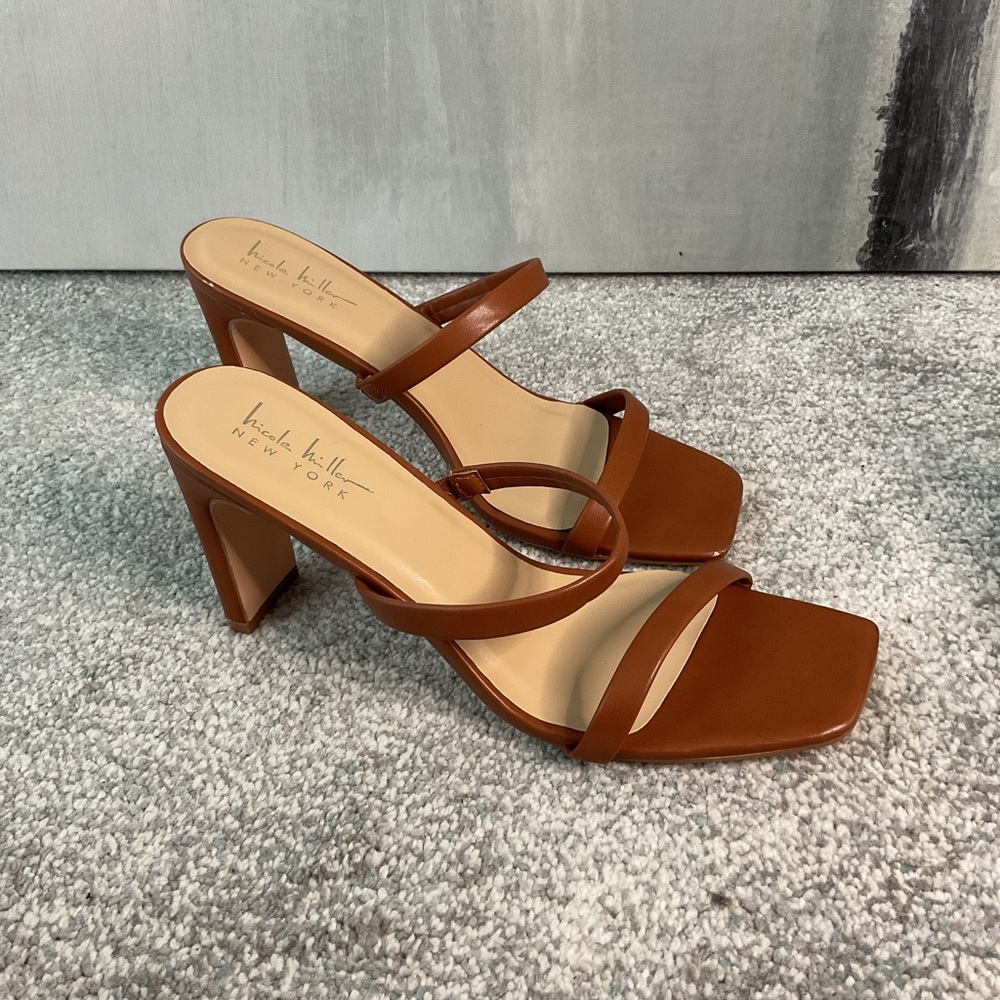 Nicole Miller Memo Double Band, Square-toe, Heeled Sandals - Size 10 (NWOB) - Picture 5 of 10